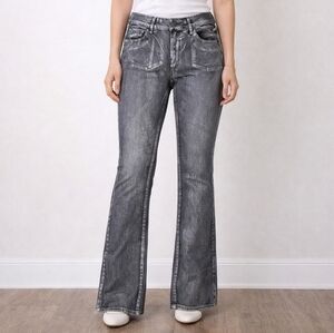 AND Paris Low Rise Slim Boot Jeans Acid Wash Gray Size 28 NWT Y2K Vintage Style